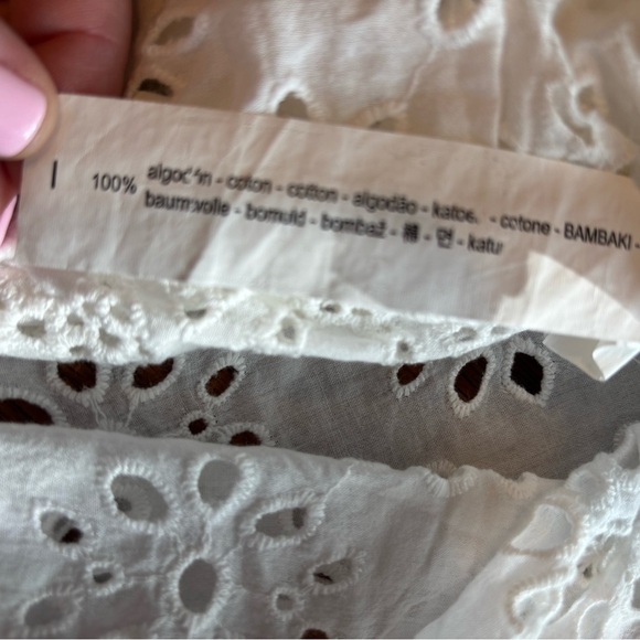 Zara Woman Long Sleeve Eyelet Ruffle Blouse Size Large - Excellent Condition - Picture 6 of 7